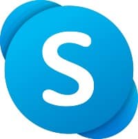 在新标签中链接到Skype主页的Skype标志。