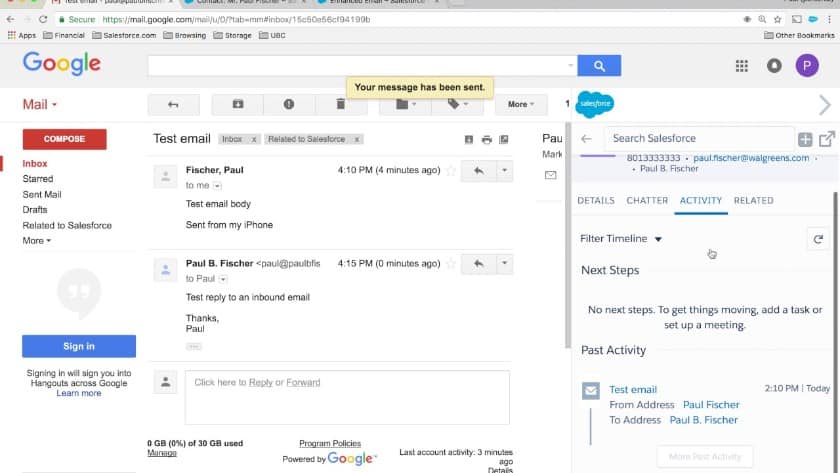 Salesforce Essentials直接从用户的Gmail帐户获取线索。