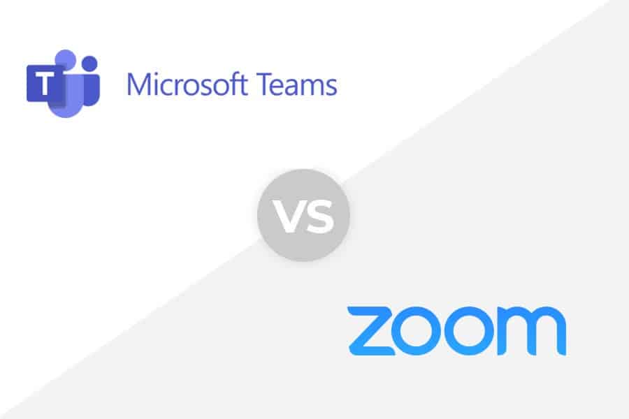Microsoft Teams vs Zoom Meetings标志作为功能图像。
