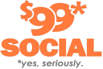 $99的社交标志链接到$99的社交主页。