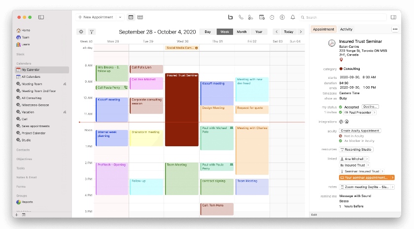 同步Daylite和苹果日历应用程序之间的日程安排和约会。