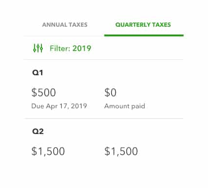 QuickBooks个体户季度税务计算器。
