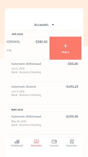 Sunrise中的帐户交易视图。