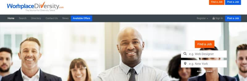 WorkplaceDiversity.com的主页。