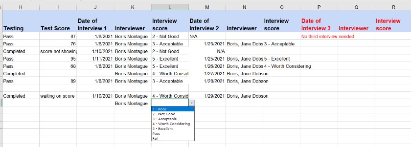 Excel_Recruitment Template 3 part 3。