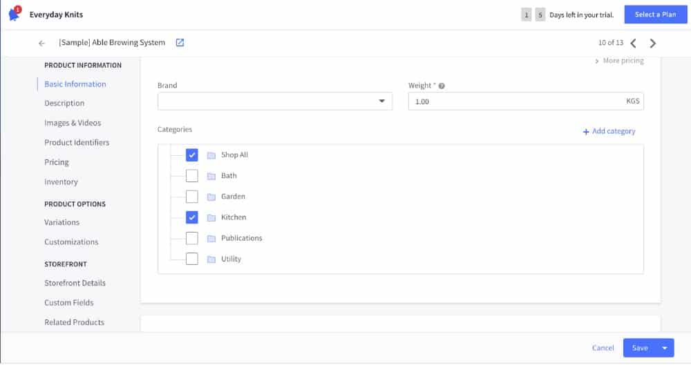 把商品分类清单上的商品。