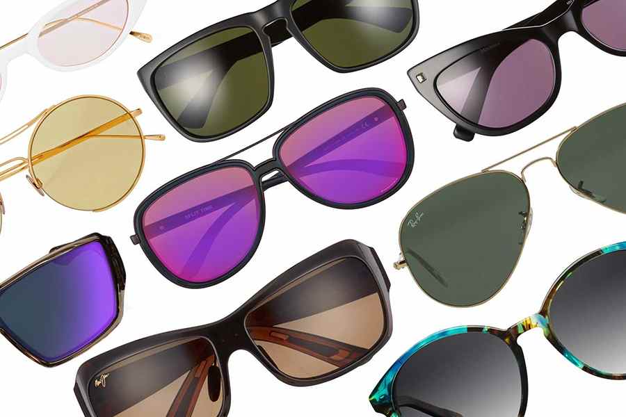 显示a variety of sunglasses.