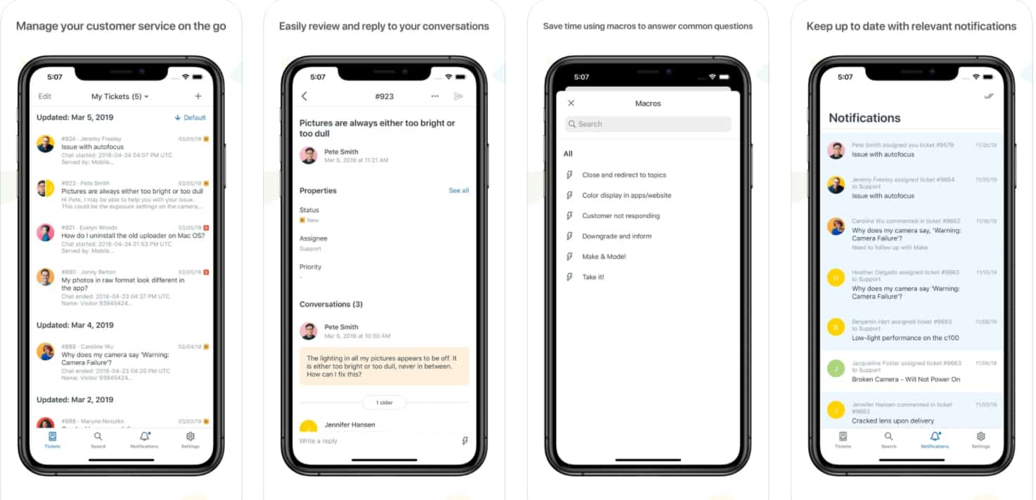 Zendesk mobile app sample.
