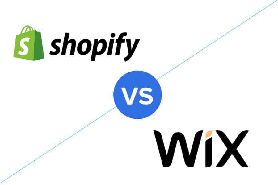 Shopify vs Wix徽标。