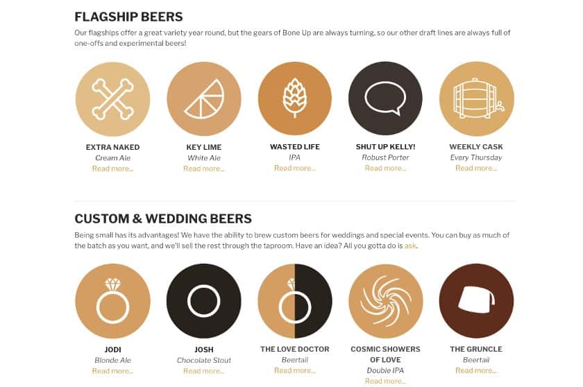 Weebly餐厅网站模板的例子，旗舰啤酒。