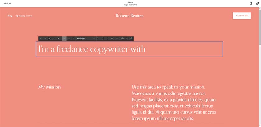 Squarespace网站建设者编辑
