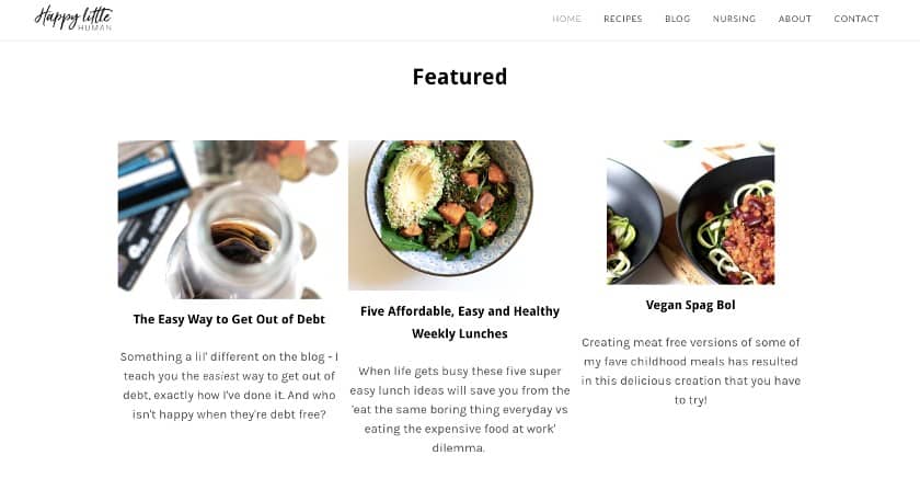 例如Weebly的餐厅网站模板，Happy Little主页。