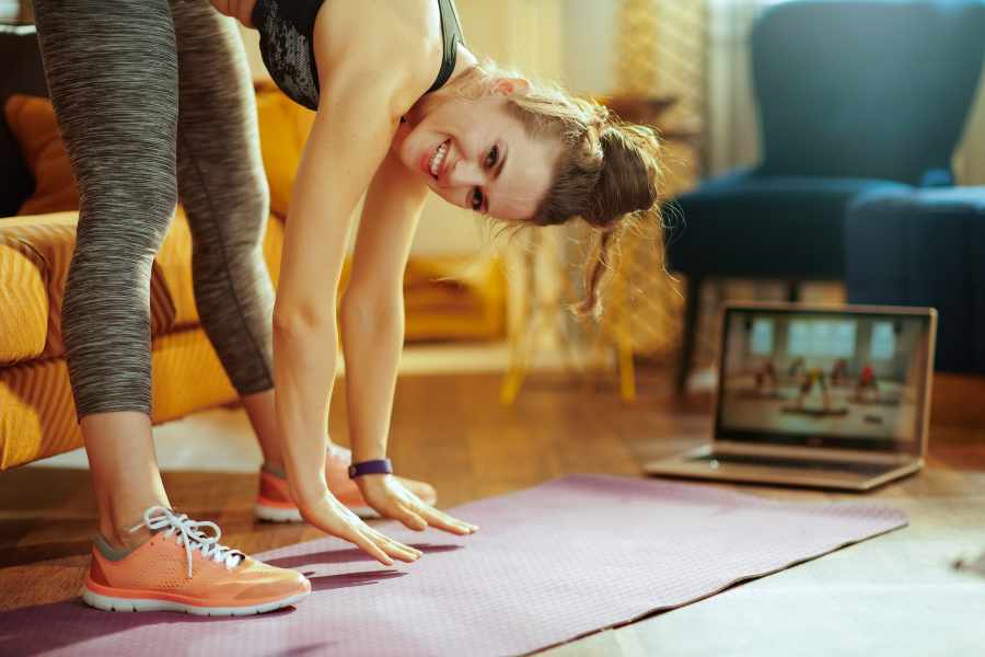 A lady working out.