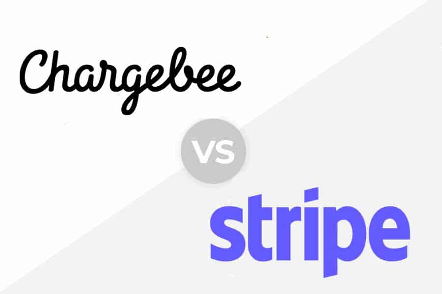 ChargeBee vs Stripe的徽标。