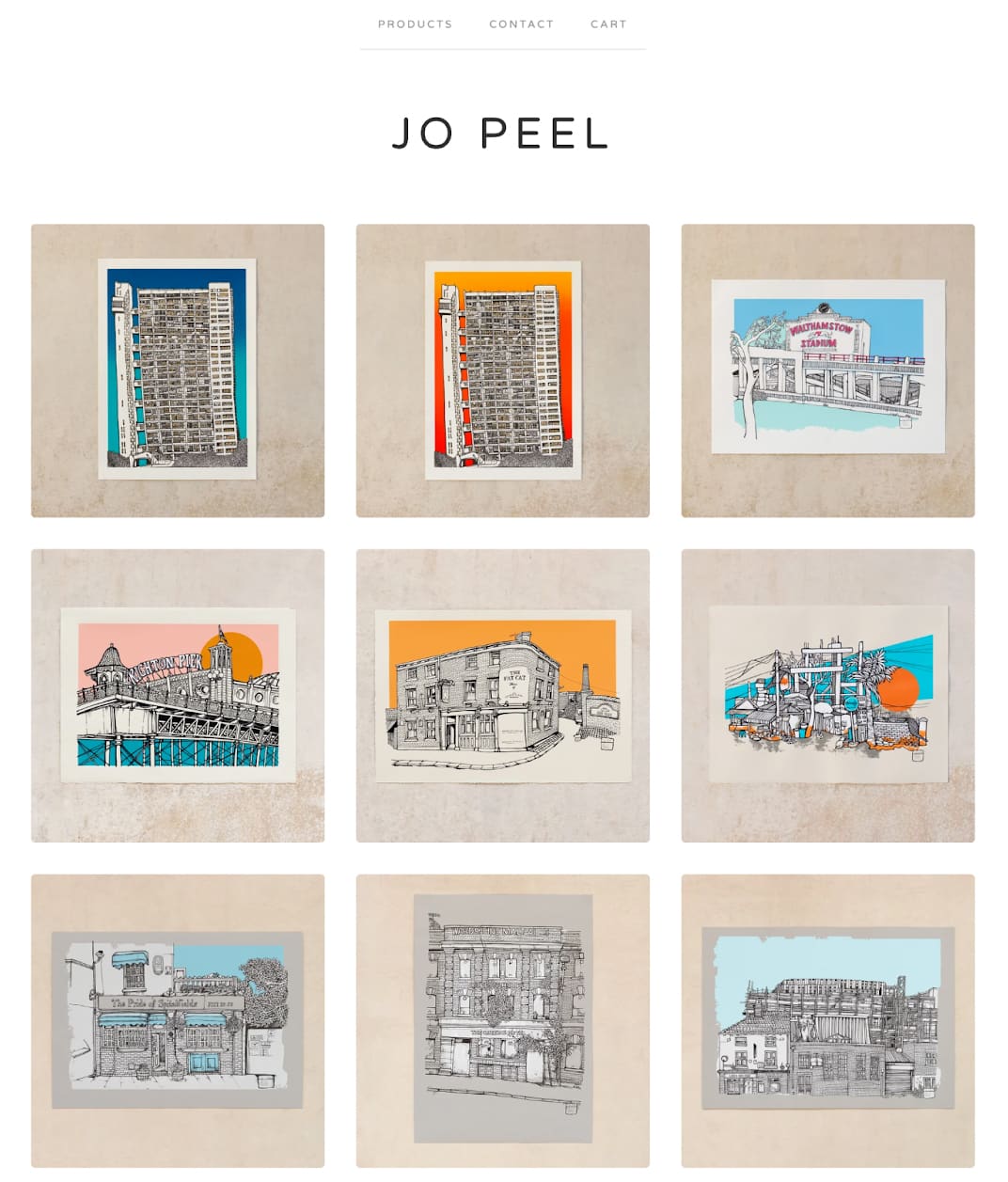 大卡特尔的Jo Peel样本网站。