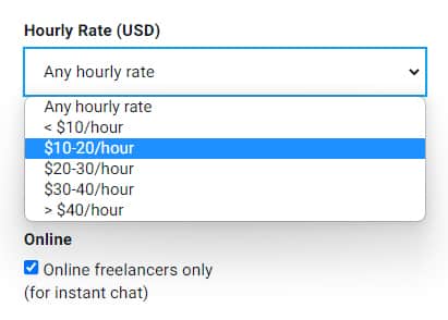 在Freelancer.com上设置小时费率。