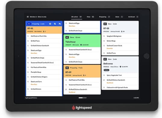光速KDS屏幕样本。