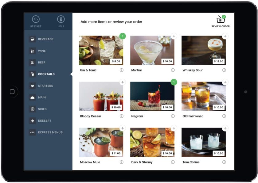 光速样品亭菜单。