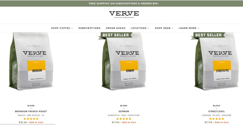 Verve Coffee Roasters客户评论。