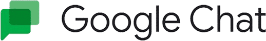 Google Chat logo that links to the Google Chat homepage in a new tab