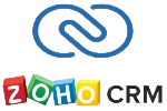 Zoho客户关系管理标志，链接到Zoho客户关系管理主页的新选项卡。