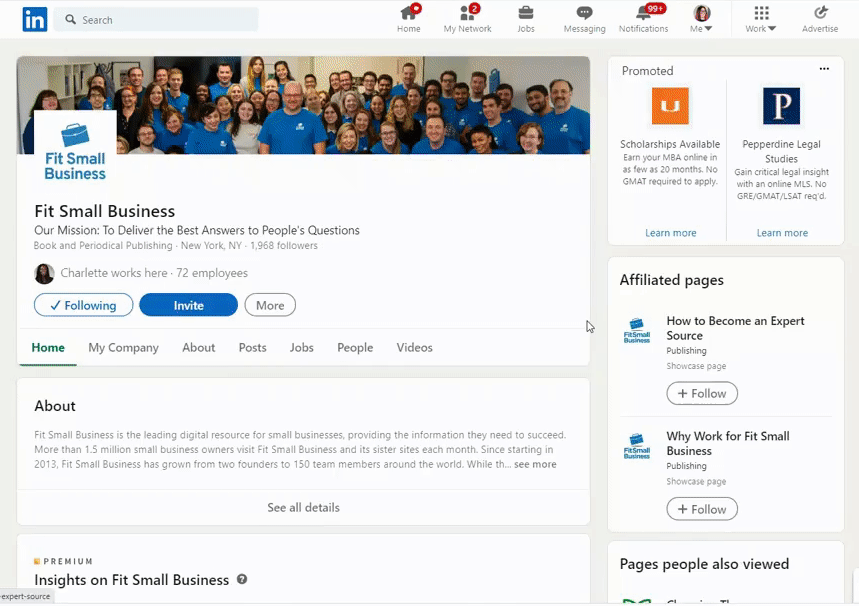 LinkedIn商务页面样本适合小企业。乐鱼游戏app下载
