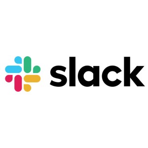 在新标签中链接到Slack主页的Slack标志。
