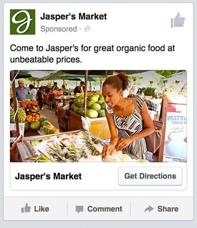 Jasper在Facebook上做市场广告。