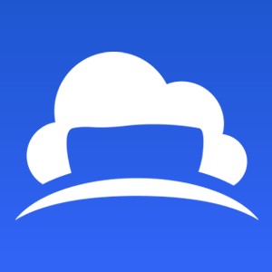 在一个新标签中链接到Cloudbeds主页的Cloudbeds标志。