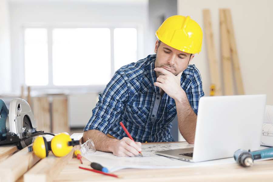 A contractor working on site.