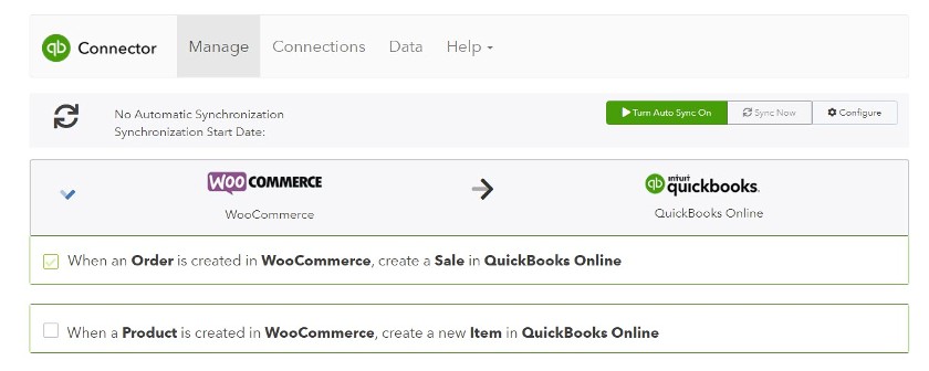 从WooCommerce到QuickBooks的三个工作流。