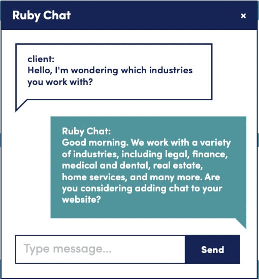 Ruby接待员聊天示例。