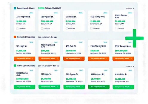 Catalyze AI lead dashboard interface.