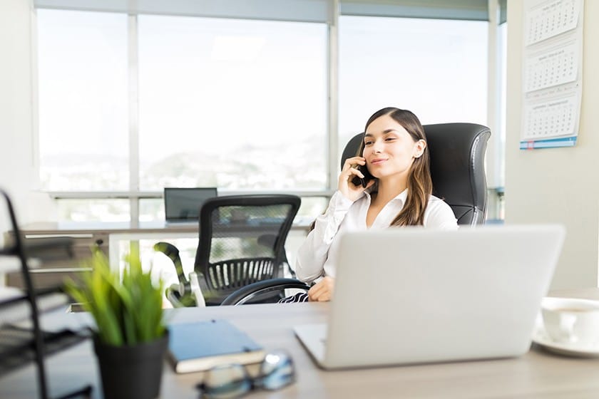 Real estate agent making cold calls.