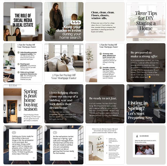 Example of consistent social media branding from Roots Real Estate