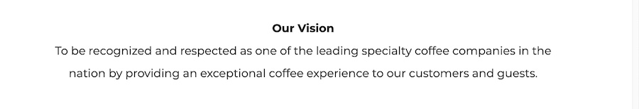 卡尔迪咖啡的愿景声明摘自他们的网站