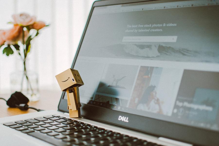 Amazon Homepage showing in a Laptop screen