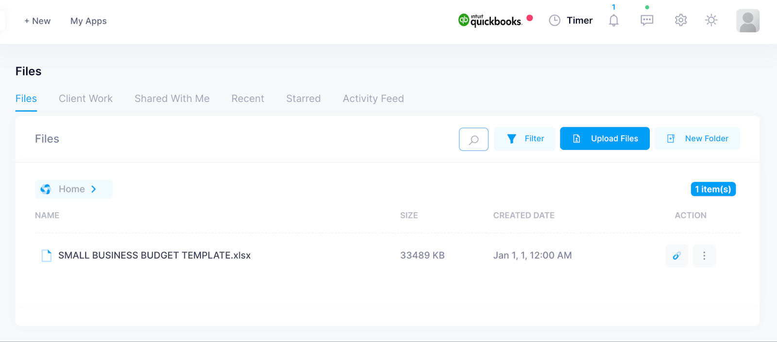 Image showing the document management dashboard.