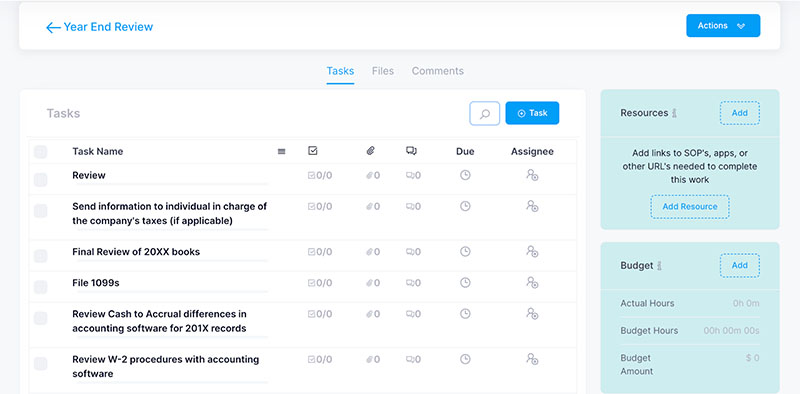Image showing the lists of task in a particular job.