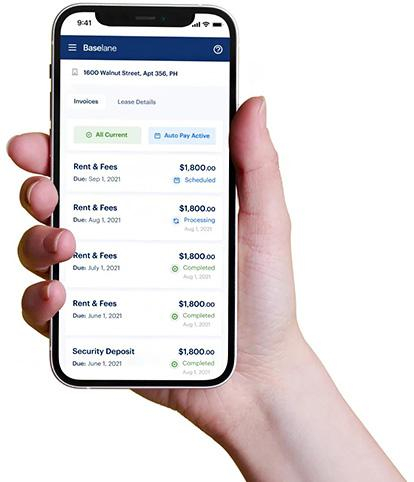 Tenant mobile payments on the app.