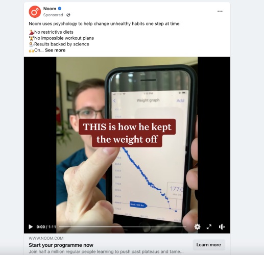 screenshot of a facebook video ads