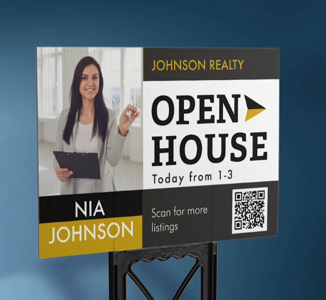 Example real estate yard sign from Vistaprint.