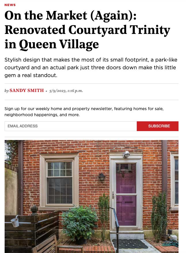 Philadelphia Magazine article about a real estate listing.