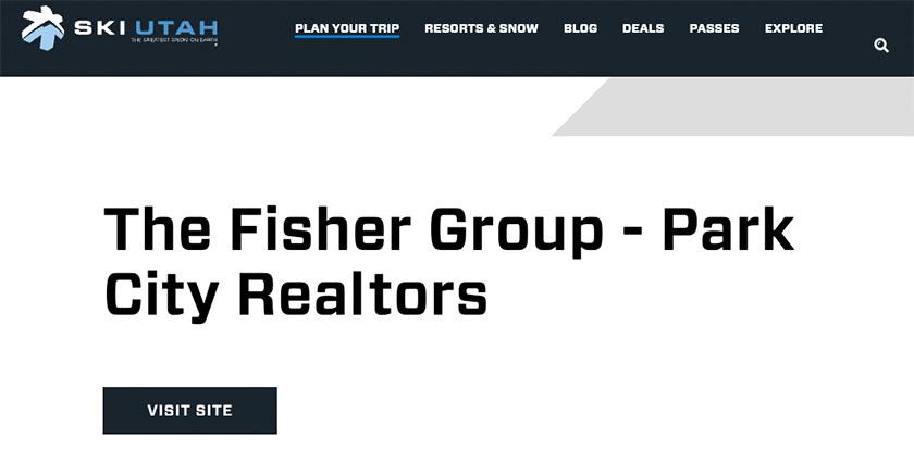 Ski Utah magazine link to real estate brokerage.