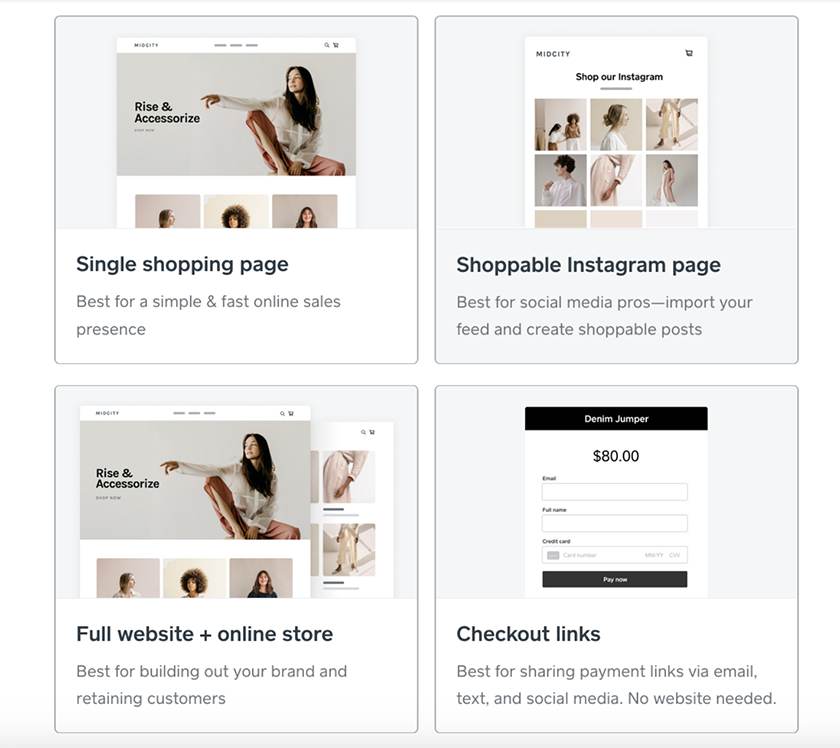 Square Online online store sample,