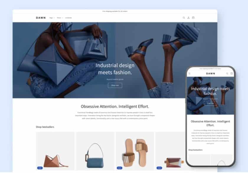 Shopify OS 2.0 Free Theme: Dawn.