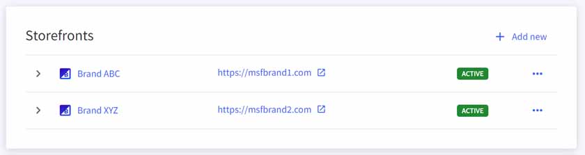 Bigcommerce multi storefront dashboard.